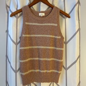 Thread & Supply Tan and Cream Knit Tank Top